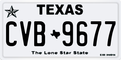 TX license plate CVB9677