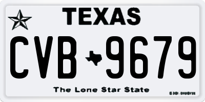 TX license plate CVB9679