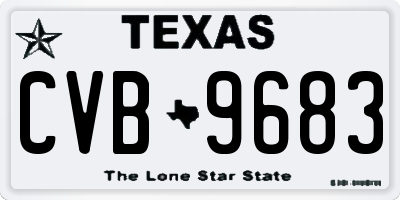 TX license plate CVB9683