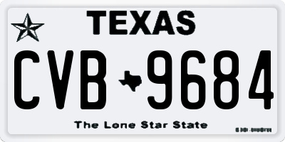 TX license plate CVB9684