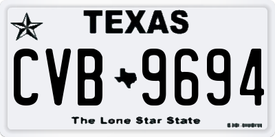 TX license plate CVB9694
