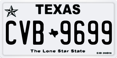 TX license plate CVB9699