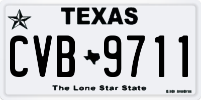 TX license plate CVB9711