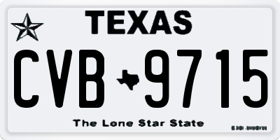 TX license plate CVB9715