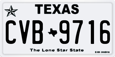 TX license plate CVB9716