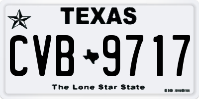 TX license plate CVB9717