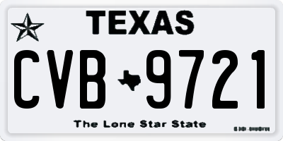 TX license plate CVB9721