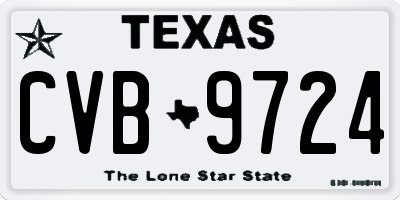 TX license plate CVB9724