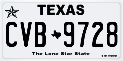 TX license plate CVB9728