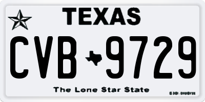 TX license plate CVB9729