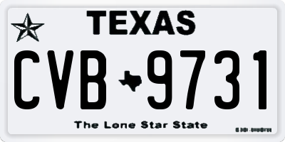 TX license plate CVB9731