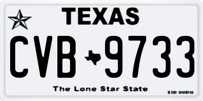 TX license plate CVB9733