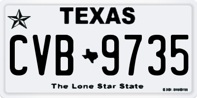 TX license plate CVB9735