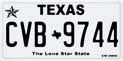 TX license plate CVB9744