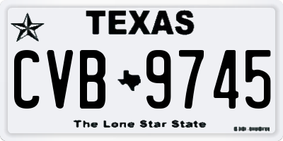TX license plate CVB9745