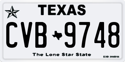 TX license plate CVB9748