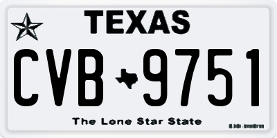 TX license plate CVB9751