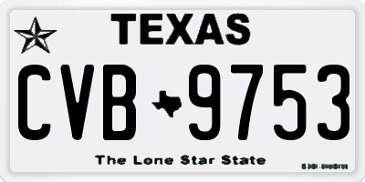 TX license plate CVB9753