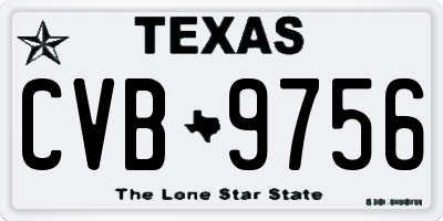 TX license plate CVB9756