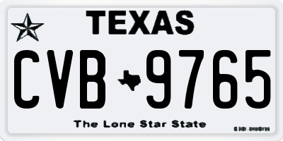 TX license plate CVB9765