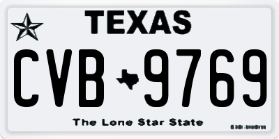TX license plate CVB9769