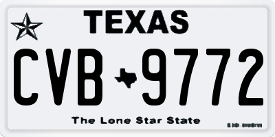 TX license plate CVB9772