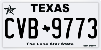 TX license plate CVB9773