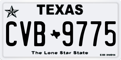 TX license plate CVB9775