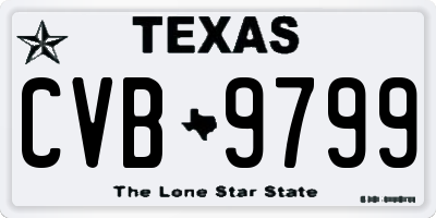 TX license plate CVB9799
