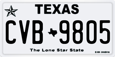 TX license plate CVB9805