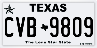 TX license plate CVB9809