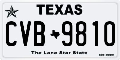 TX license plate CVB9810