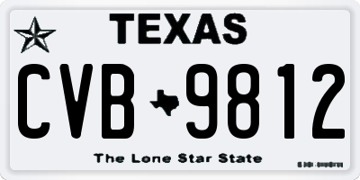 TX license plate CVB9812