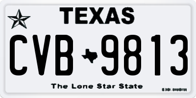 TX license plate CVB9813