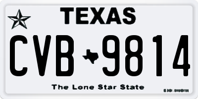TX license plate CVB9814