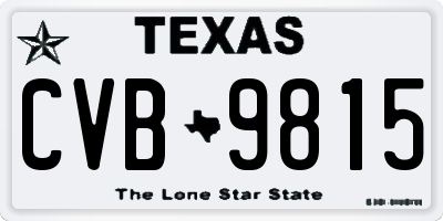 TX license plate CVB9815