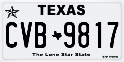 TX license plate CVB9817
