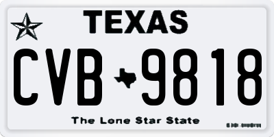TX license plate CVB9818