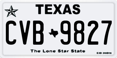 TX license plate CVB9827