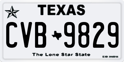 TX license plate CVB9829