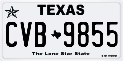 TX license plate CVB9855