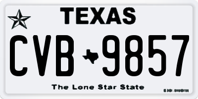 TX license plate CVB9857