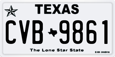 TX license plate CVB9861