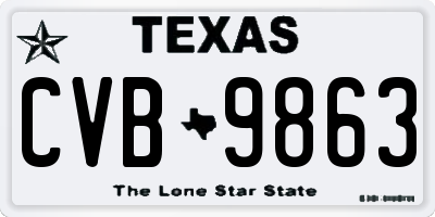 TX license plate CVB9863