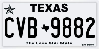 TX license plate CVB9882