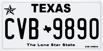 TX license plate CVB9890