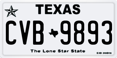 TX license plate CVB9893
