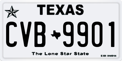 TX license plate CVB9901