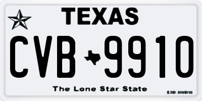 TX license plate CVB9910