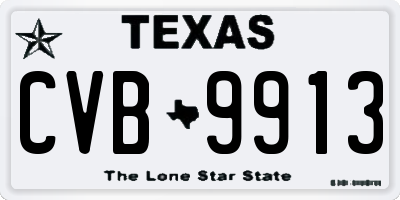 TX license plate CVB9913